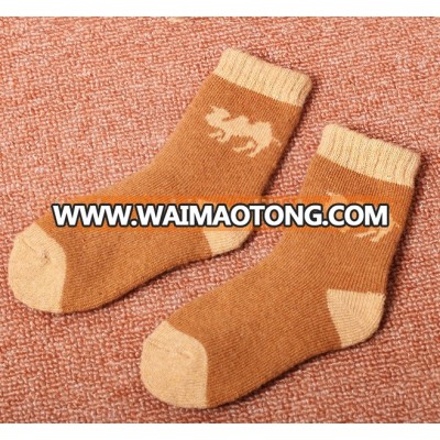 Children Cashmere Wool Socks Plain Color